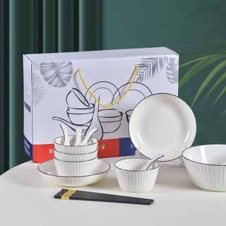 Bộ Bát 16 Món Trắng Vân Sọc (THÙNG 10B)