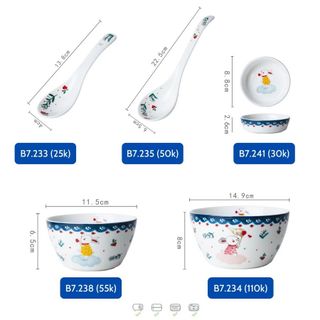 Set Bát Đĩa 20 Món Thỏ Xanh Cute ( THÙNG 6B )