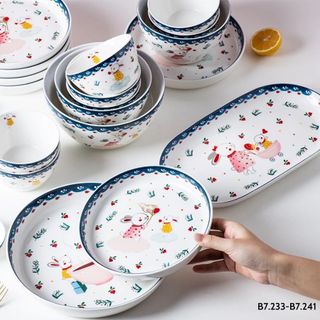 Set Bát Đĩa 20 Món Thỏ Xanh Cute ( THÙNG 6B )