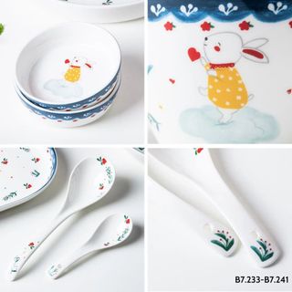 Set Bát Đĩa 20 Món Thỏ Xanh Cute ( THÙNG 6B )