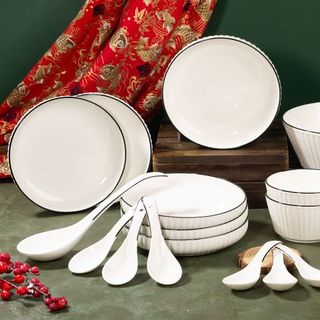 Bộ Bát 16 Món Trắng Vân Sọc (THÙNG 10B)