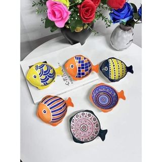 Chén Mắm Sứ Họa Tiết Cá (THÙNG 180C)