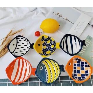 Chén Mắm Sứ Họa Tiết Cá (THÙNG 180C)