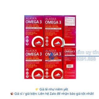 Viên uống Alaska Omega 3 Fish Oil 500MG giúp tăng cường thị lực, tốt cho tim mạch hộp 60 viên