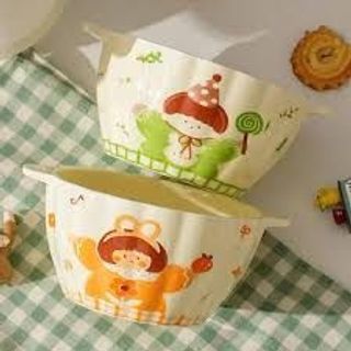 Tô Sứ 2 Tai Chibi Cute Size 6.5 (THÙNG 64C)