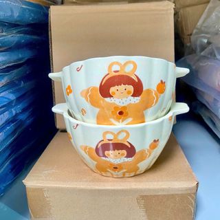 Tô Sứ 2 Tai Chibi Cute Size 6.5 (THÙNG 64C)