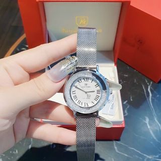 XẢ RẺ HÀNG CAO CẤP ĐỒNG HỒ NỮ RODAL DÂY LƯỚI TRÒN MÁY NHẬT XỊN