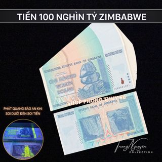 Sỉ Tiền 100 Nghìn Tỷ Zimbabwe Lưu Niệm Thích Hợp Lì Xì Tết, Qùa Tặng , Sưu Tầm