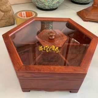 Hộp Mứt Lục Giác / Vuông Ngăn Nắp Thủy Tinh (THÙNG 20C)