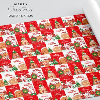 XẤP 50 TỜ GIẤY GÓI QUÀ COUCHE GIÁNG SINH IN 2 MẶT, mỗi xấp 1 hình không mix