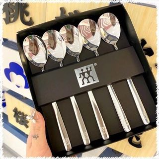 Set 5 Thìa Dài Inox Hộp Đen (THÙNG 100B)