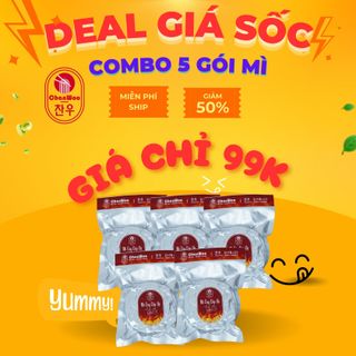 SET 5 GÓI MÌ CAY CHANWOO (Không quà tặng) + TẶNG 2 CẤP ĐỘ