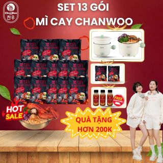 [TẶNG NỒI] Set 10 - 13 Gói Mì Cay Hàn Quốc CHANWOO - (Nồi Điện Mini, Nồi Điện 2 Tầng, Gói Cấp Độ]