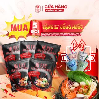 CHANWOO Combo 5 Gói Mì Cay Sợi Dai Ngon Phiên Bản Mới Tặng Ly Nước Cao Cấp MiCayChanwoo MiCayHanQuoc MiCayDaiNgon