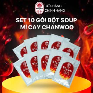 Set 10 Gói Bột Soup Hạt Nêm Gia Vị Mì Cay Hàn Quốc Chanwoo (Chay - Mặn)