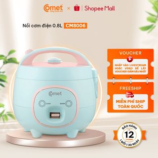 NỒI CƠM ĐIỆN NẮP BẬT 0,8L COMET CM8006