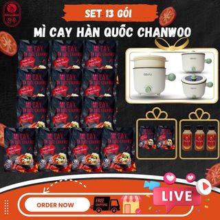 [HDM - CHANWOO] Set 5-8-10-13 Mì Cay Hàn Quốc CHANWOO - [Tặng Ly, Tô Vịt Donald, Nồi Điện Mini, Nồi Điện 2 Tầng, Chai Cấp Độ]