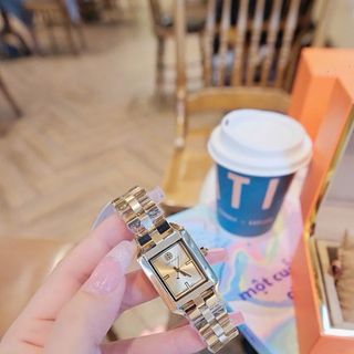 ĐỒNG HỒ NỮ CAO CẤP TONY BURCH MẶT CHỮ NHẬT TRƠN FULLBOX VÀNG VÀ DEMI