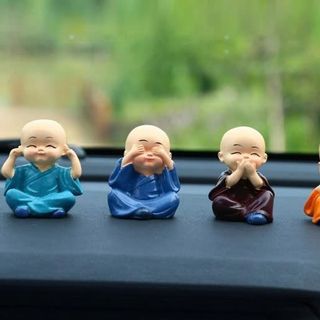 Bộ 4 chú tiểu trang trí xe hơi, bàn làm việc