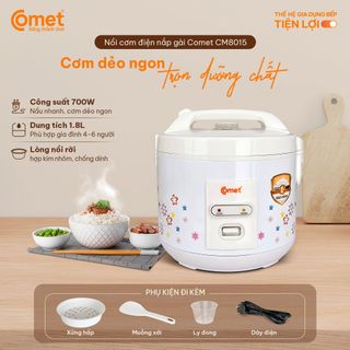 NỒI CƠM ĐIỆN NẮP BẬT 1,8L COMET CM8015 (THÙNG 4 CÁI)