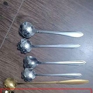 Thìa inox hoa mai vàng 17cm (THÙNG 2000C)