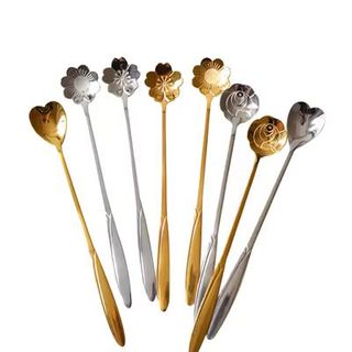 Thìa inox hoa mai vàng 17cm (THÙNG 2000C)