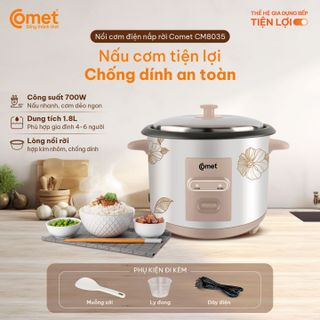NỒI CƠM ĐIỆN NẮP RỜI 1,8L COMET CM8020