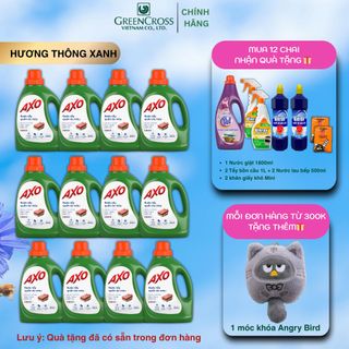 Combo Thùng 12 chai Nước tẩy quần áo màu AXO 800ml đánh bay vết bẩn, giữ màu cho quần áo