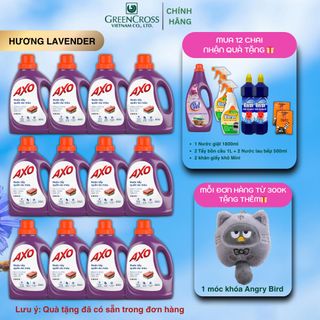 Combo Thùng 12 chai Nước tẩy quần áo màu AXO 800ml đánh bay vết bẩn, giữ màu cho quần áo