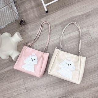 TÚI XÁCH NỮ CÔNG SỞ HỌA DA PU THÊU CÚN W777 – THANH LỊCH HÀN QUỐC - WINNIE HOUSE