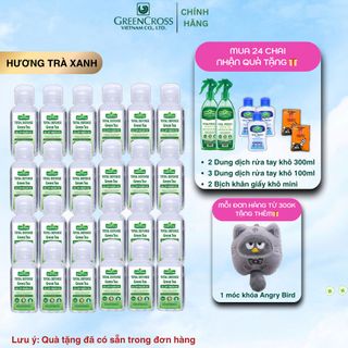 Combo 24 chai GEL rửa tay khô Green Cross Total Defense 60ml diệt khuẩn vượt trội 99.9%