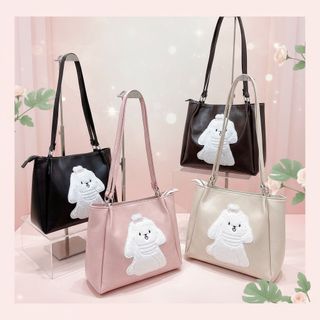 TÚI XÁCH NỮ CÔNG SỞ HỌA DA PU THÊU CÚN W777 – THANH LỊCH HÀN QUỐC - WINNIE HOUSE