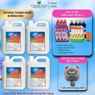 Combo 4 Can Nước tẩy quần áo màu AXO 5 Lít Hương Thanh Khiết cho da nhạy cảm đánh bay vết bẩn