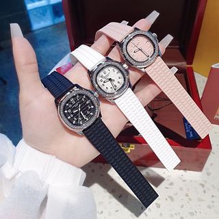 ĐỒNG HỒ NỮ CAO CẤP FATEK NAUTILUS MẶT VUÔNG VIỀN ĐÁ SILVER SILICON