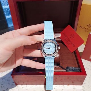 ĐỒNG HỒ NỮ CAO CẤP FATEK NAUTILUS MẶT VUÔNG VIỀN ĐÁ SILVER SILICON