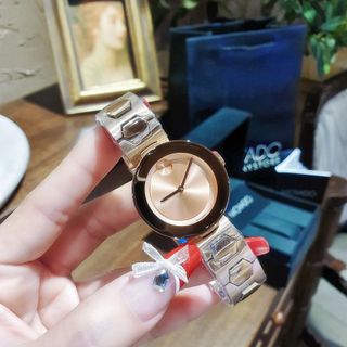 ĐỒNG HỒ NỮ CAO CẤP MODADO BOLD DÂY THÉP VIỀN THUỶ MÀU HỒNG FULL