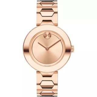 ĐỒNG HỒ NỮ CAO CẤP MODADO BOLD DÂY THÉP VIỀN THUỶ MÀU HỒNG FULL