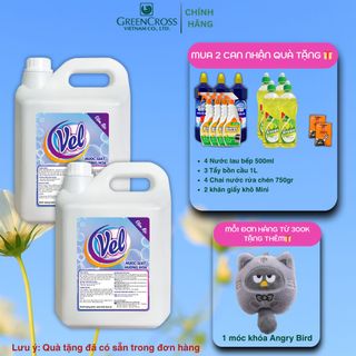 Combo 2 Can Nước giặt VEL Đậm đặc 5 Lít Tiết Kiệm lưu hương thơm ngát cho quần áo