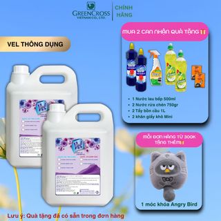 Combo 2 Can Nước xả vải VEL Thông dụng Can 5 Lít mềm vải, khử mùi, lưu hương bền lâu, Tiết kiệm