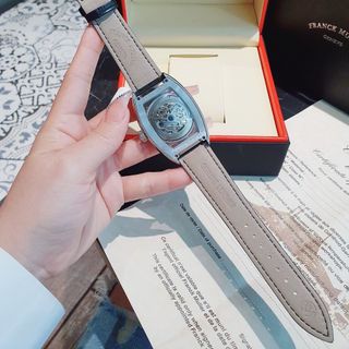 ĐỒNG HỒ NAM SIÊU CẤP PRANCK MULER LỘ MẶT VIỀN XOÀN DÂY DA MÁY CƠ