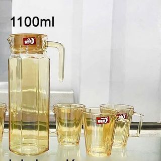 BỘ BÌNH THUỶ TINH VÀNG DELI LỤC GIÁC EH1003 2L7AH (T6)