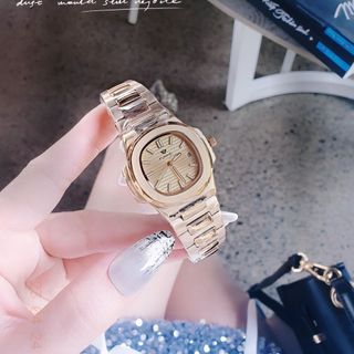 ĐỒNG HỒ CHÍNH HÃNG FUNMEI COUPLE F8020 DÂY THÉP VÀNG HỒNG MAT VUÔNG FULLBOX TEM