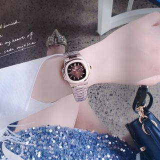 ĐỒNG HỒ CHÍNH HÃNG FUNMEI COUPLE F8020 DÂY THÉP VÀNG HỒNG MAT VUÔNG FULLBOX TEM
