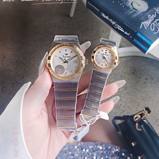 ĐỒNG HỒ NAM NỮ CHÍNH HÃNG FUNMEI FIV DÂY THÉP VÀNG VÀ DEMI FULLBOX TEM