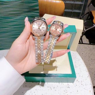 ĐỒNG HỒ NAM NỮ CAO CẤP ROLET MÁY AUTOMATIC DÂY ĐÚC MẶT SAPHIRE NIỀNG KHÍA