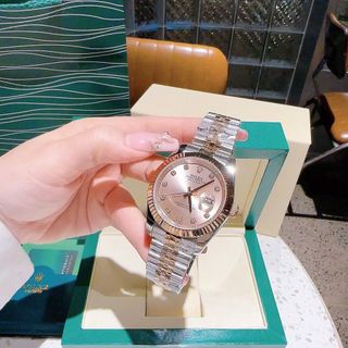 ĐỒNG HỒ NAM NỮ CAO CẤP ROLET MÁY AUTOMATIC DÂY ĐÚC MẶT SAPHIRE NIỀNG KHÍA