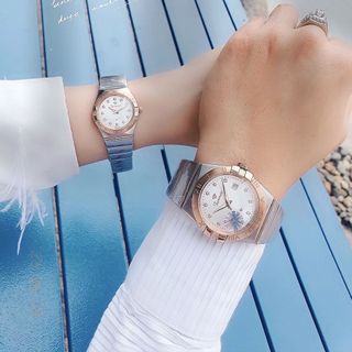 ĐỒNG HỒ NAM NỮ CHÍNH HÃNG FUNMEI FIV DÂY THÉP VÀNG VÀ DEMI FULLBOX TEM