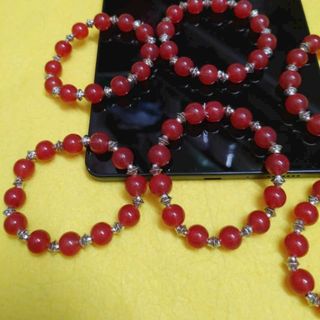 Chuỗi đeo tay phong thủy y hình màu đỏ mix kim loại