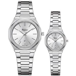 ĐỒNG HỒ CHÍNH HÃNG FUNMEI COUPLE F8035 DÂY THÉP FULLBOX TEM HÃNG