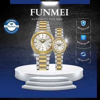 ĐỒNG HỒ CHÍNH HÃNG FUNMEI COUPLE F8035 DÂY THÉP FULLBOX TEM HÃNG